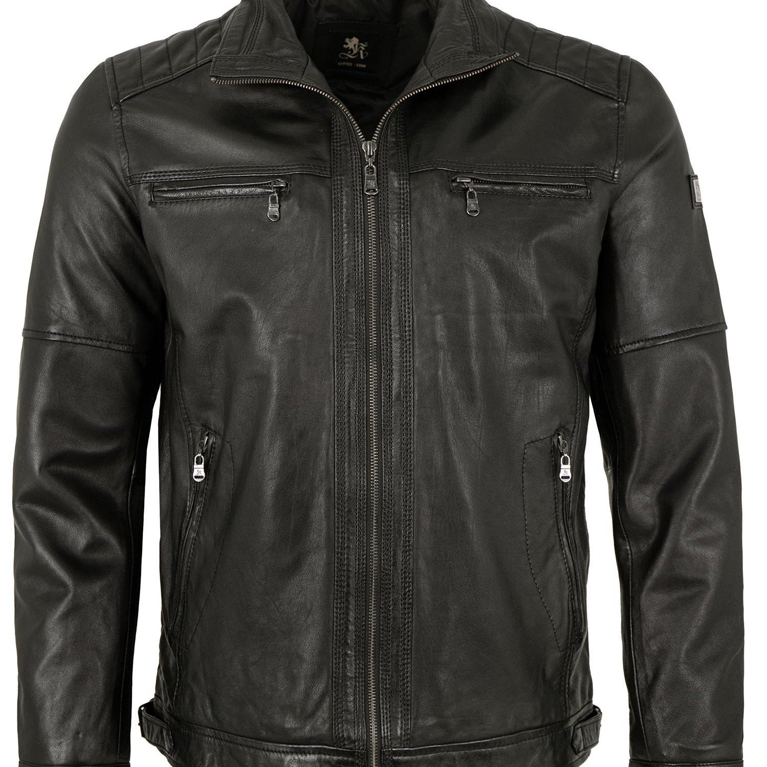 Men's Genuine Leather Jacket Lambskin Black