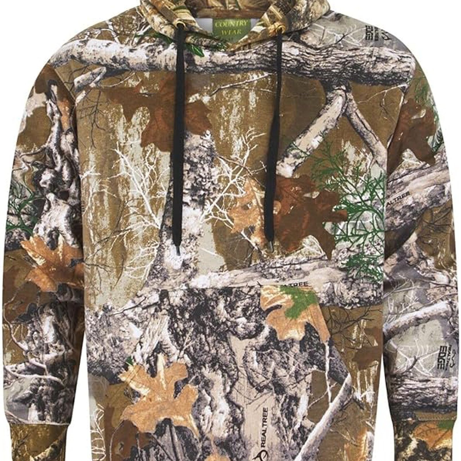 TEMU Label Apparel Mens Jungle Print Pullover Fleece Hoodie 300gsm Camouflage Sweatshirt Hunting Hiking Long Sleeve Hoody Work Hooded Jumper Ribbed