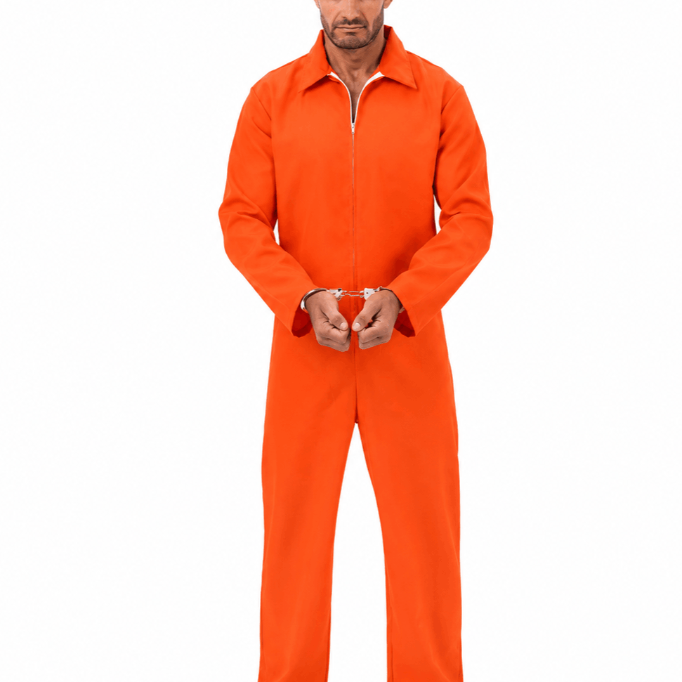 Orange Convict Prisoner Jumpsuit Costume for Halloween