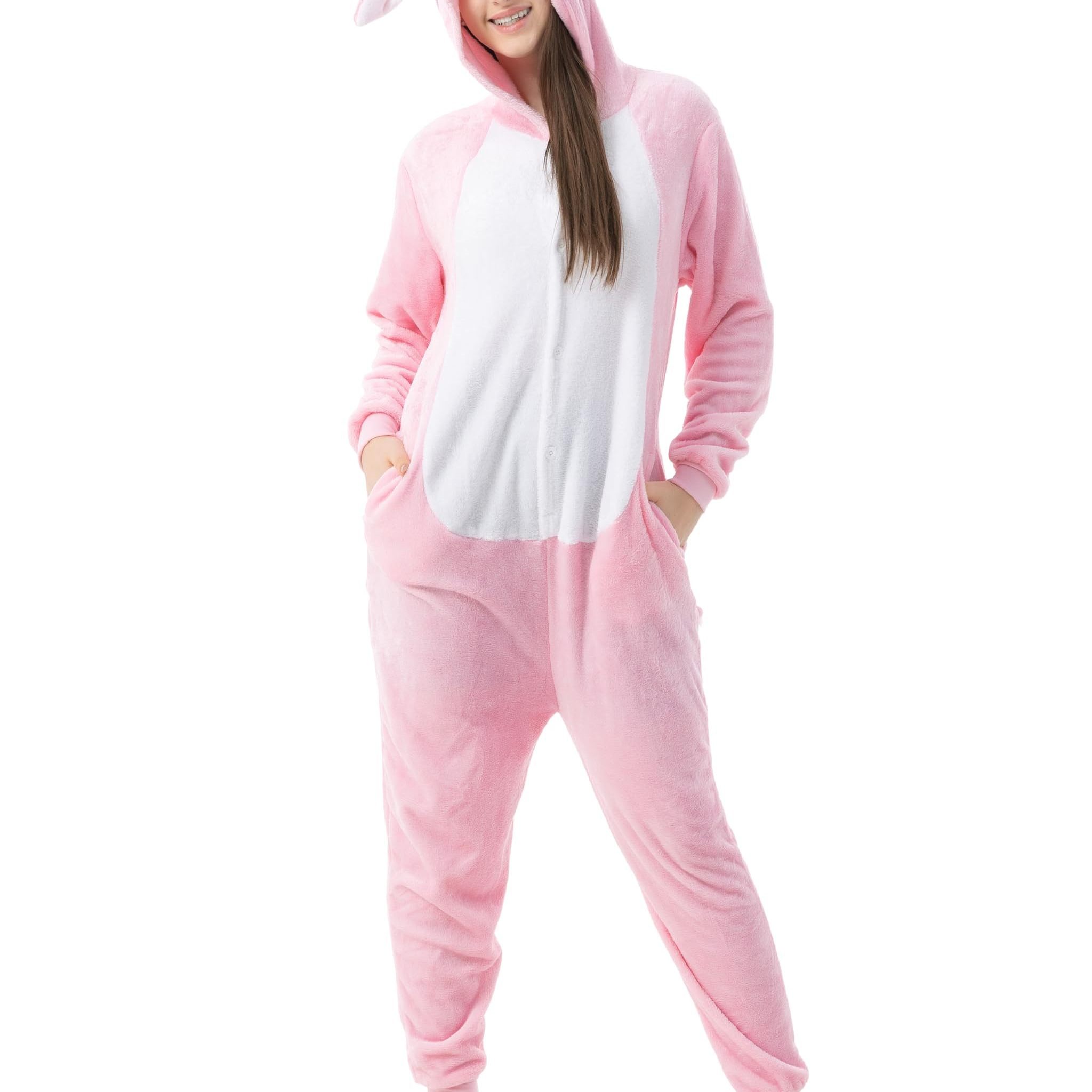 Image of Rabbit Bunny Costume Ladies Gentlemen Adults Men Women Carnival Halloween Onesie Jumpsuit Full-body Suit Carnival Costume Costume Animal Costumes Plush Costumes