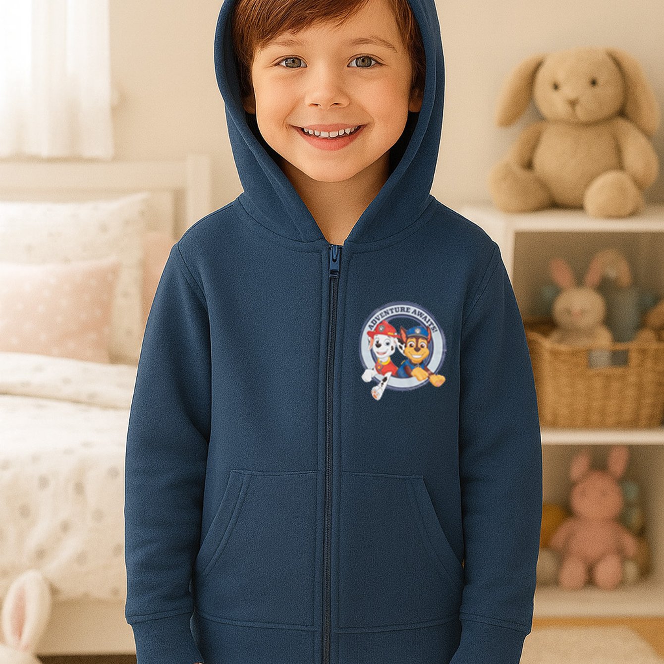 Sweatshirt For Boys - Kids Hooded Pullover With Zipper Hoodie Blue