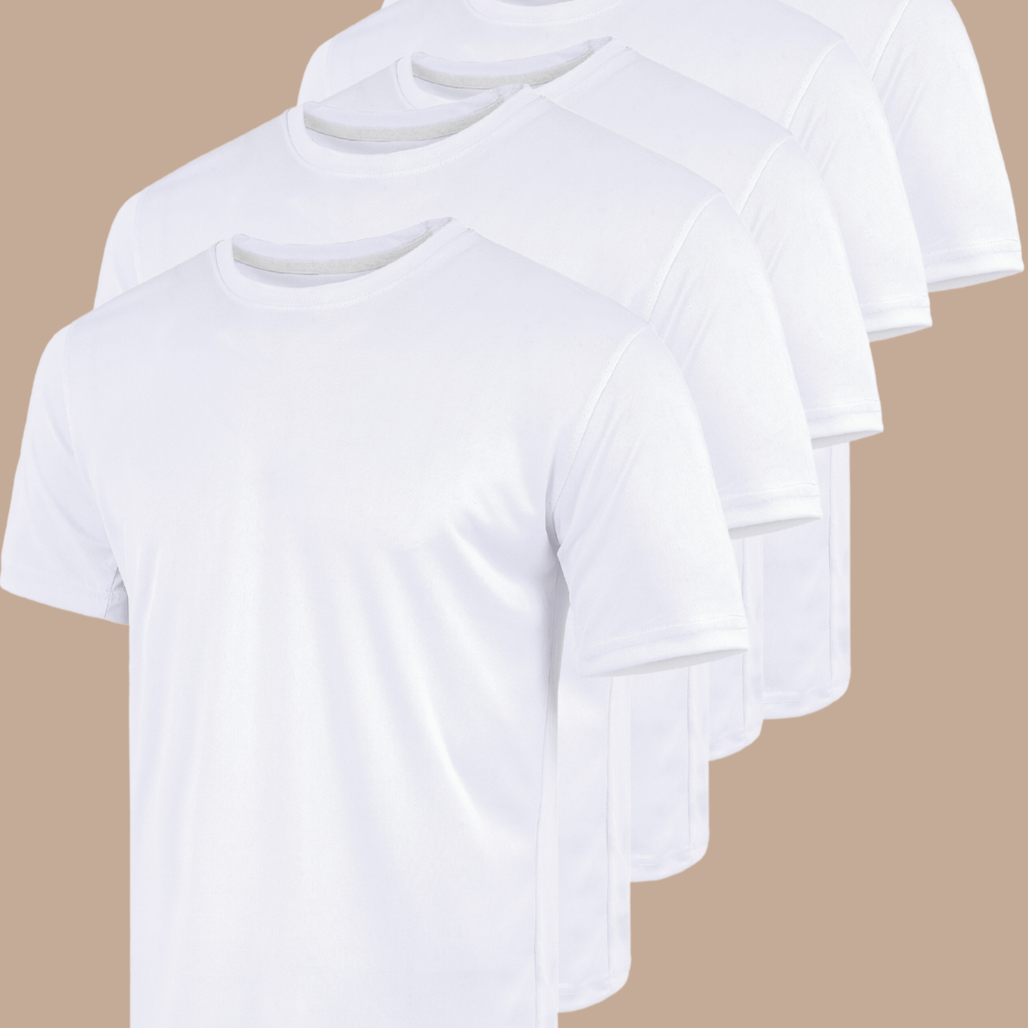 TEMU 5-pack Men Crew Neck Solid Color Short Sleeve T-shirt, Casual Tee For Summer And Spring Streetwear Light Stretch For Menswear 2025 Top
