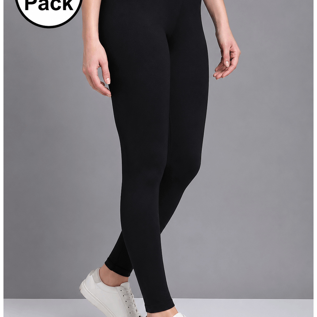 TEMU 2 Pack Ladies Leggings - Cotton Plain Stretchy Soft Ankle Length Leggings With Elasticated Waist