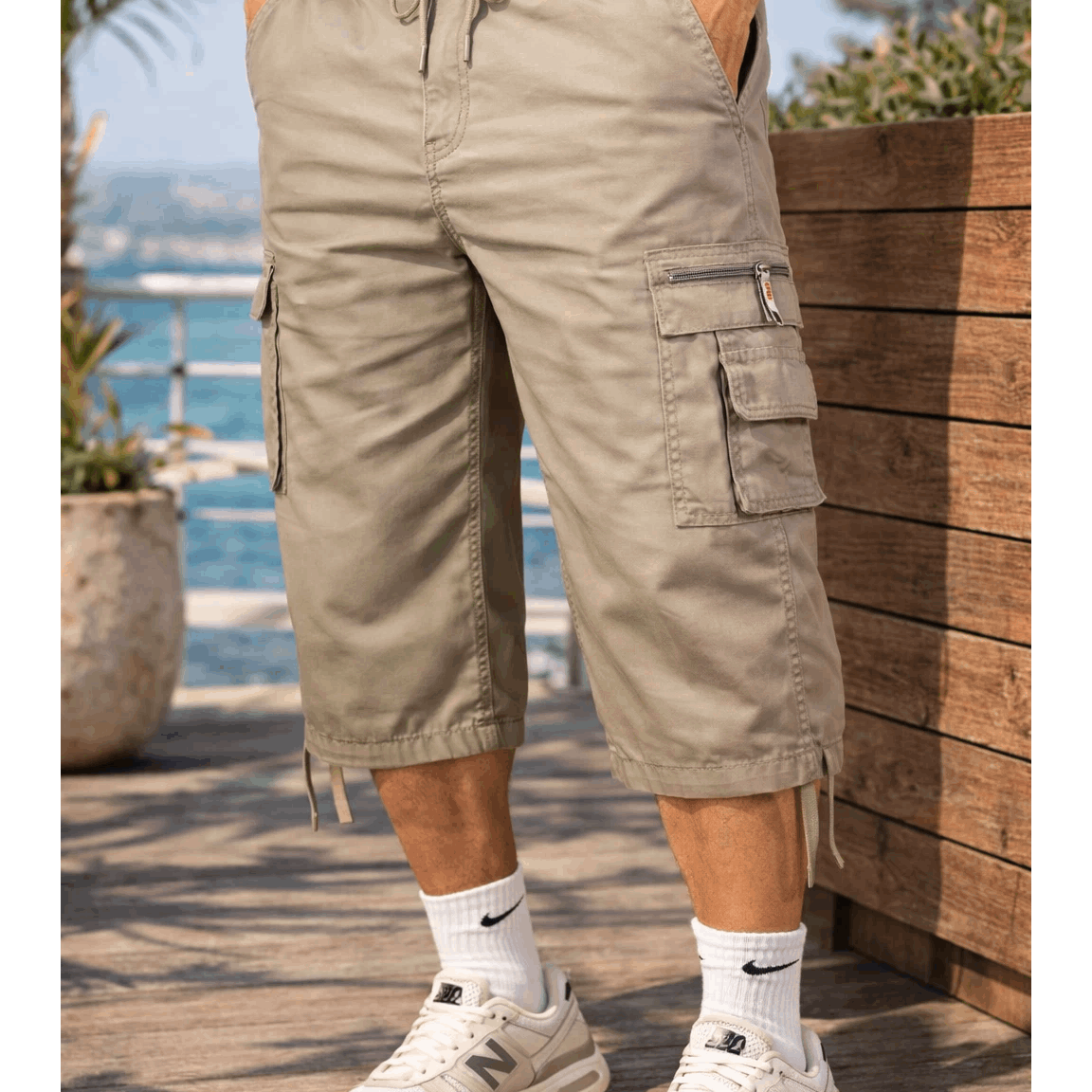 TEMU Mens Short Cargo Combat 3 Quarter Pants Summer Short Multi Pocket Outdoor Shorts Long Length Summer Short Work Shorts M-3xl
