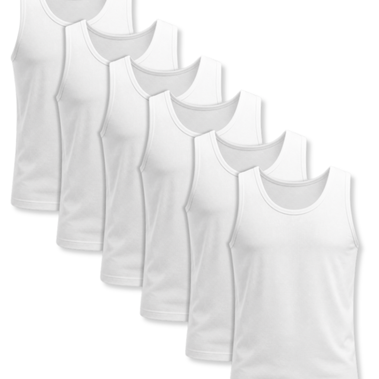 TEMU 6 Pack Kids Vest Tops - 100% Cotton Boys Vests In White - Soft & Comfortable Vests For Kids, Perfect For Layering, Casual Wear Or Temperatures -