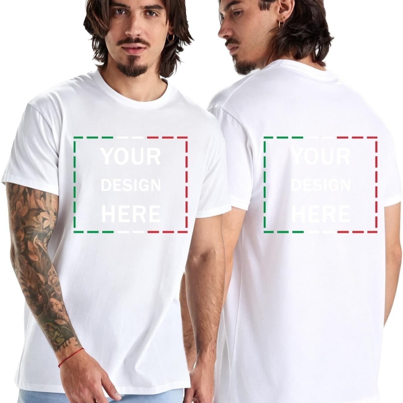 TEMU Maglietta personalizzata con stampa anteriore e posteriore, t-shirt casual versatile per , 100% cotone , regalo festivo personalizzato.