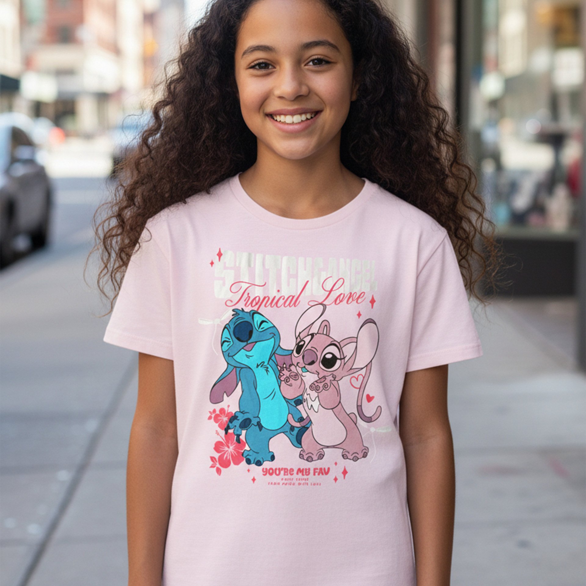 & T-shirt - Tropical Love - Kids' Short Sleeve Top, Pink
