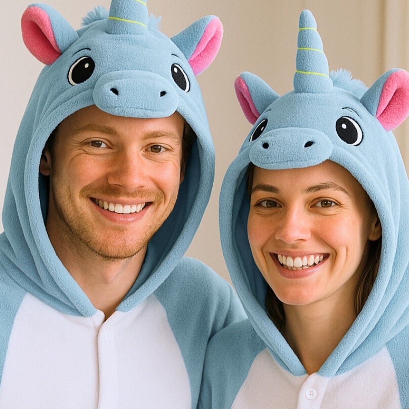 Image of Plush Pajama Unicorn Cosplay Costume With Hood And Pockets By Nerd Hunters, 100% Polyester, Autumn And Winter, Casual, Party, And Everyday Wear, S - Xxl (145 - 195 Cm)
