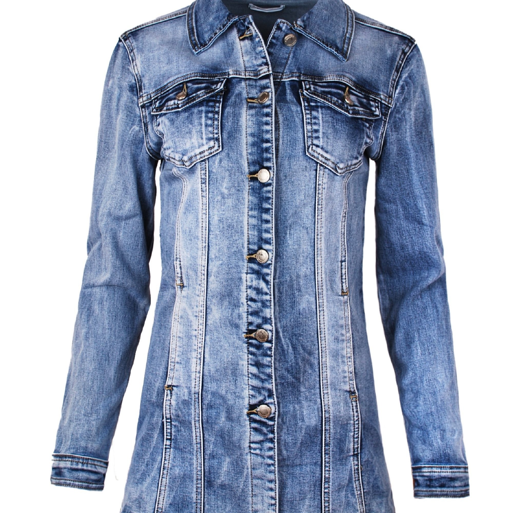 Brotherly Ladies Jacket Coat Long Jeans Jacket Tailored Denim Jacket