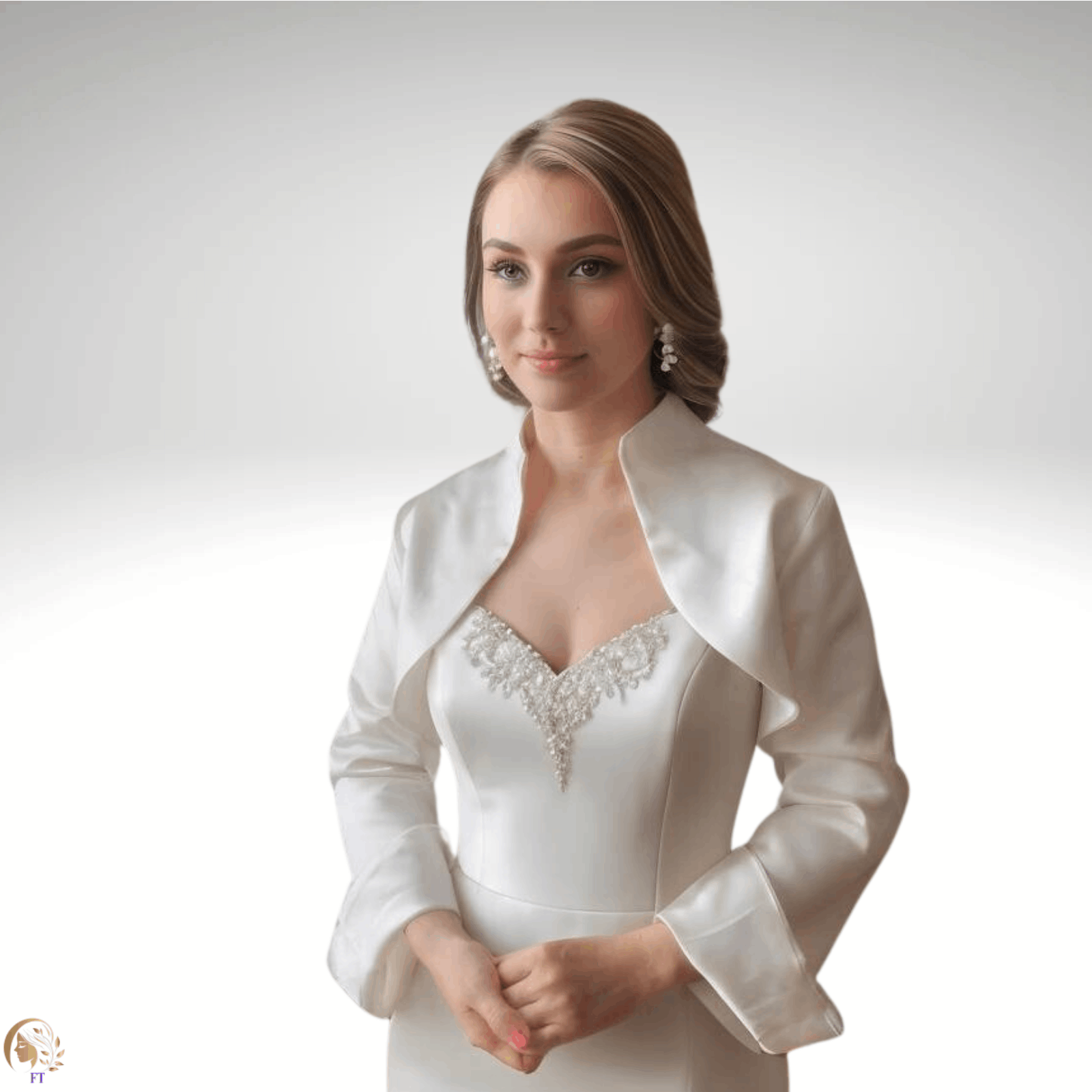 Image of Wedding Bolero Jacket, Bride Jacket, Formal Blazer Bolero Jacket Shoulder Cardigan To Match Wedding Dress, Evening Dress, Ball Gown, Formal Dress Or , Or Costumes, Size S, M, L, Xl White Or