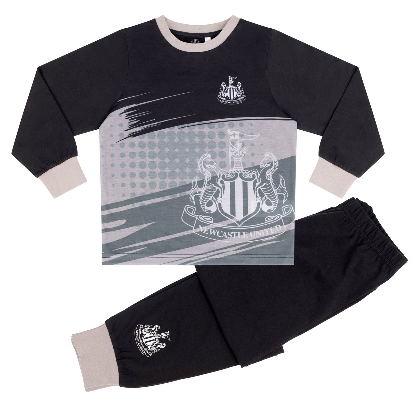 TEMU Newcastle United F.c. Long Sleeved Pyjama Set, Black, Stocking Filler Gift TEMU Newcastle United F.c. Long Sleeved Pyjama Set, Black, Stocking Filler Gift