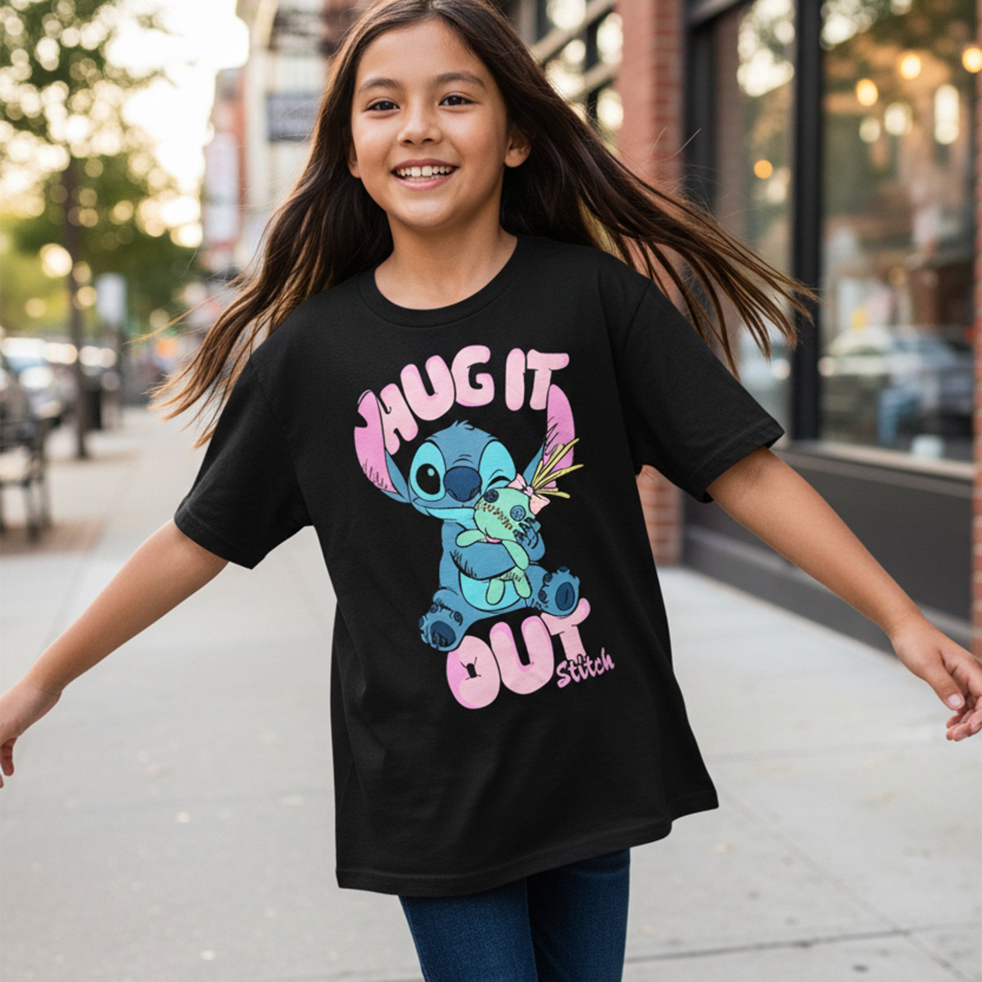 Image of & T-shirt For Girls - - Short-sleeved Black Children's Shirt