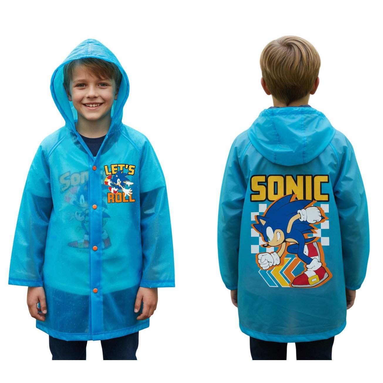 Raincoat, Hooded And Snap Button, Waterproof And Water-repellent