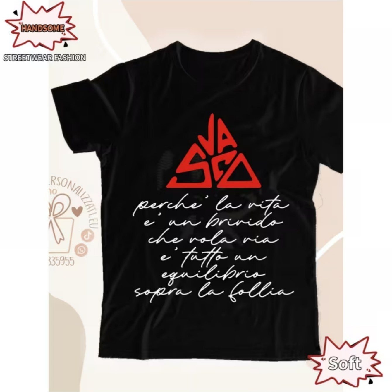 TEMU Men's Graphic T-shirt - Red Geometric Triangle Pattern With Italian Text, Casual Short Sleeve, Fit, Spring/summer Casual Tee, Printed Graphic