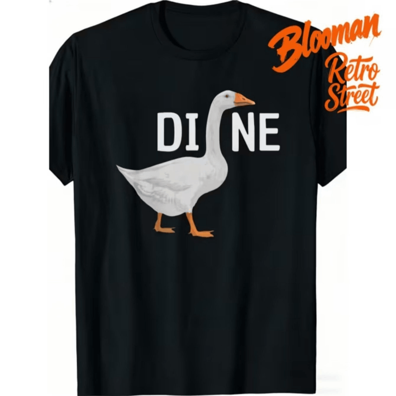 TEMU T-shirt unisex | Maglietta da condivertente design a forma di anatra e scherzoitaliano "DI NE" - Lavabile in lavatrice,, adatta atutte - Oggetto