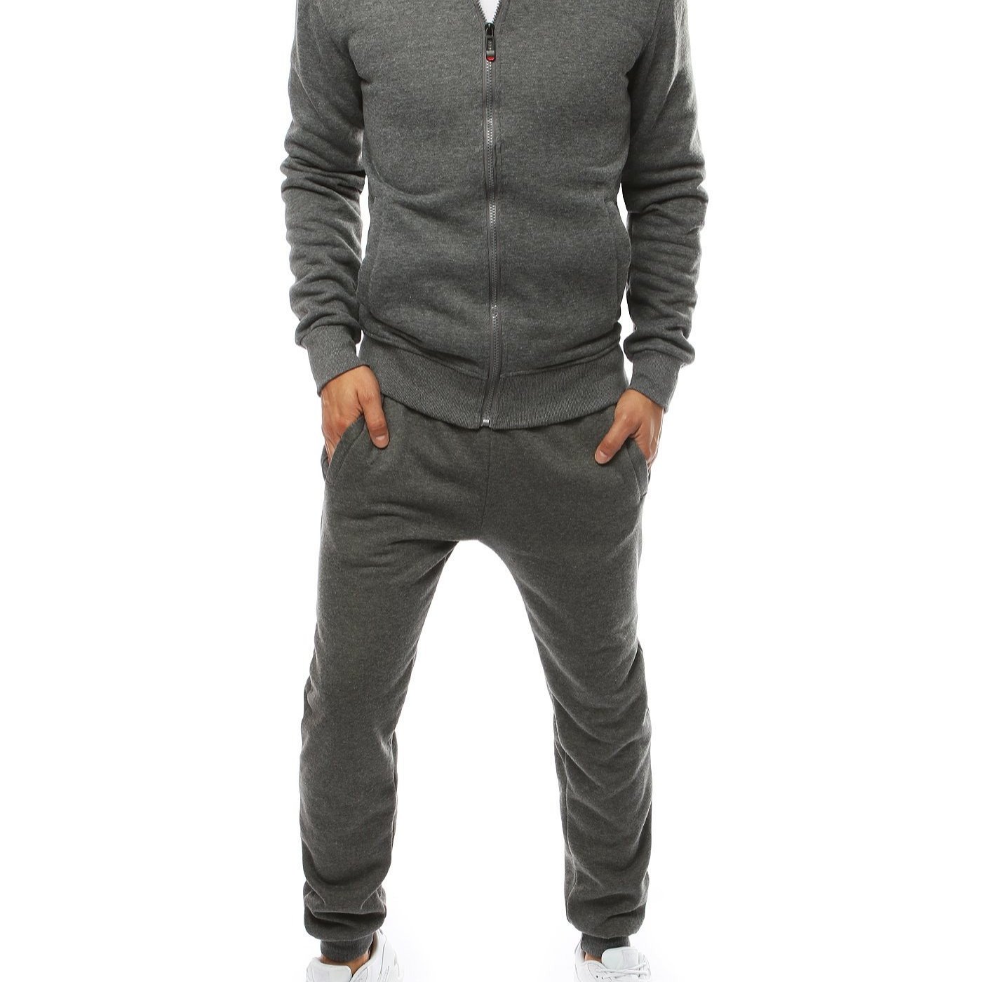 Men'-piece Tracksuit Without A Hood, Zip-up Sweatshirt And Jogger Pants, , Elastic Cuffs, Wear, Sporty Set For Lounging At Home, Training, Or Resting, Casual Set For Men, 0230