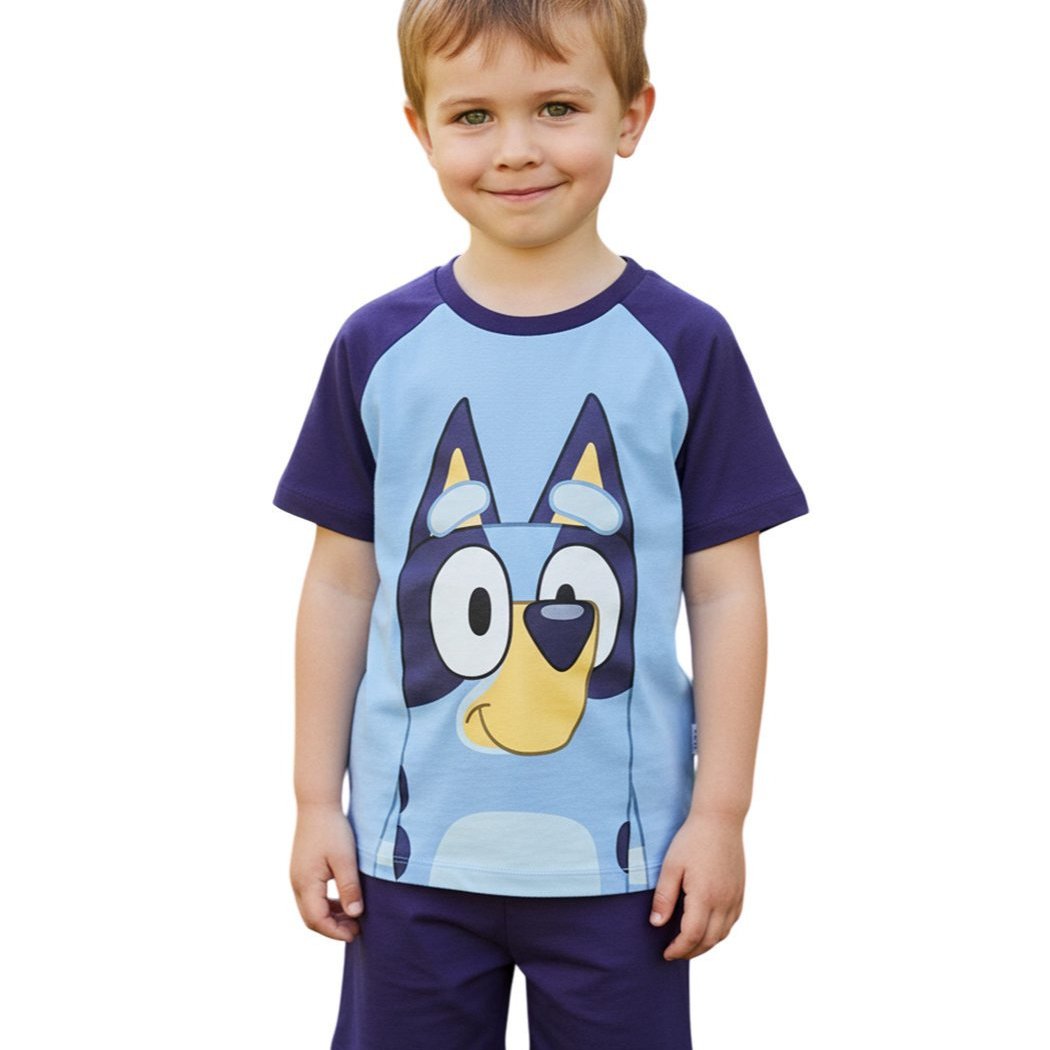 Image of Patterned 2-piece Summer T-shirt And Shorts Set. Material: 100% Cotton