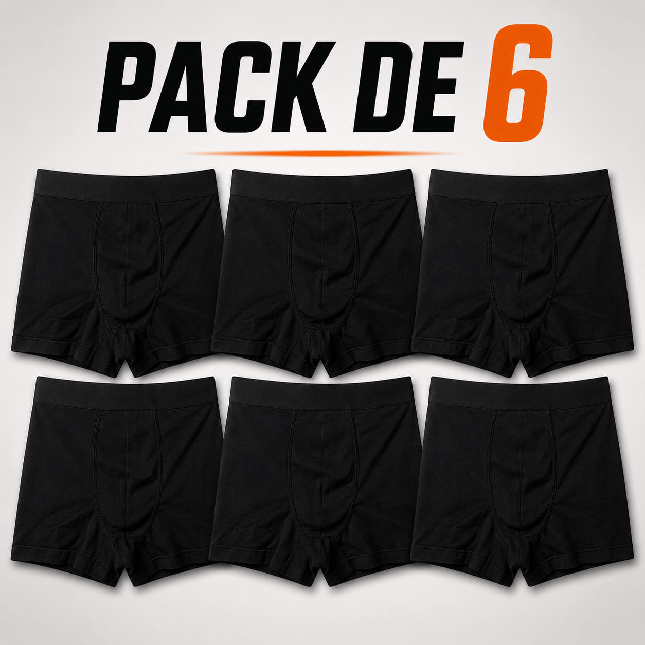 TEMU Pack 6 boxers de licra sin costuras Negro Liso