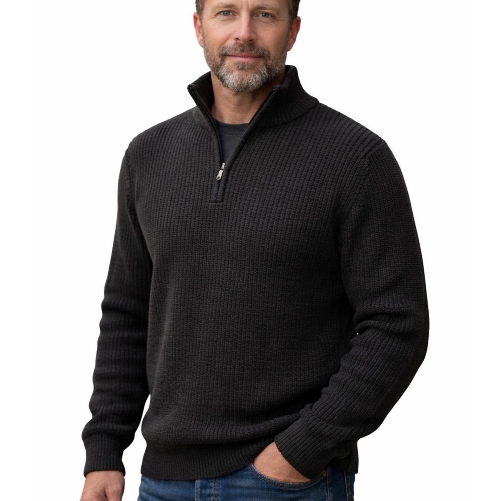 Turtleneck Sweater, Work Sweater With Wool, Sweater, , , , Outdoor, Warm, Zip-up Sweater, Cuff, Autumn/winter Clothing, Long Sleeves, Stretchy, S, M, L, Xl, 2xl, 3xl