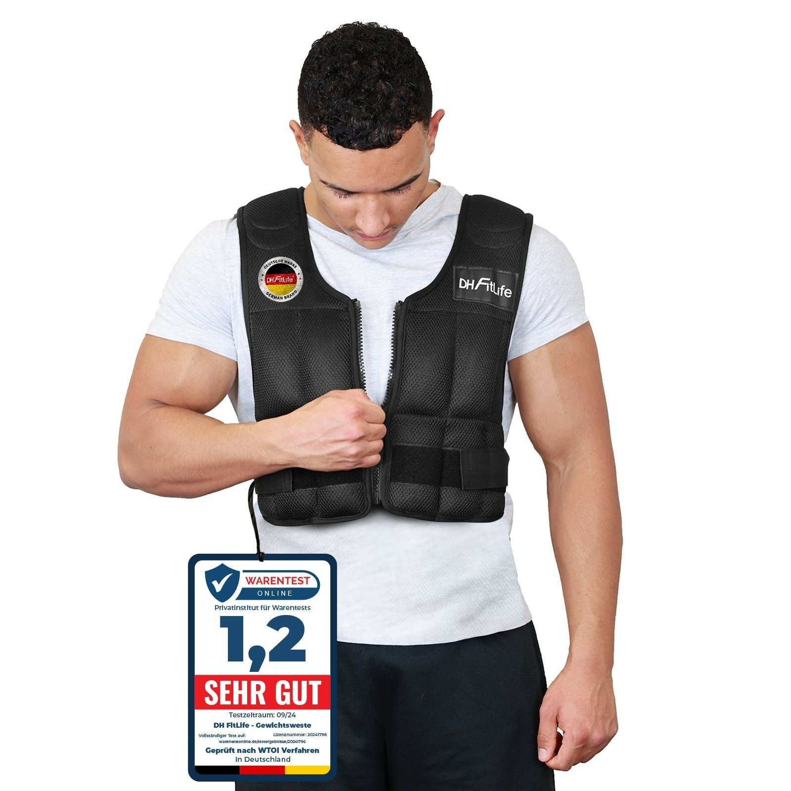 E-shop DH FitLife Verstellbare Gewichtsweste 10KG zum Muskelaufbau u. Krafttraining | Weighted Vest | Laufweste Damen Herren | Fitness Trainingsweste