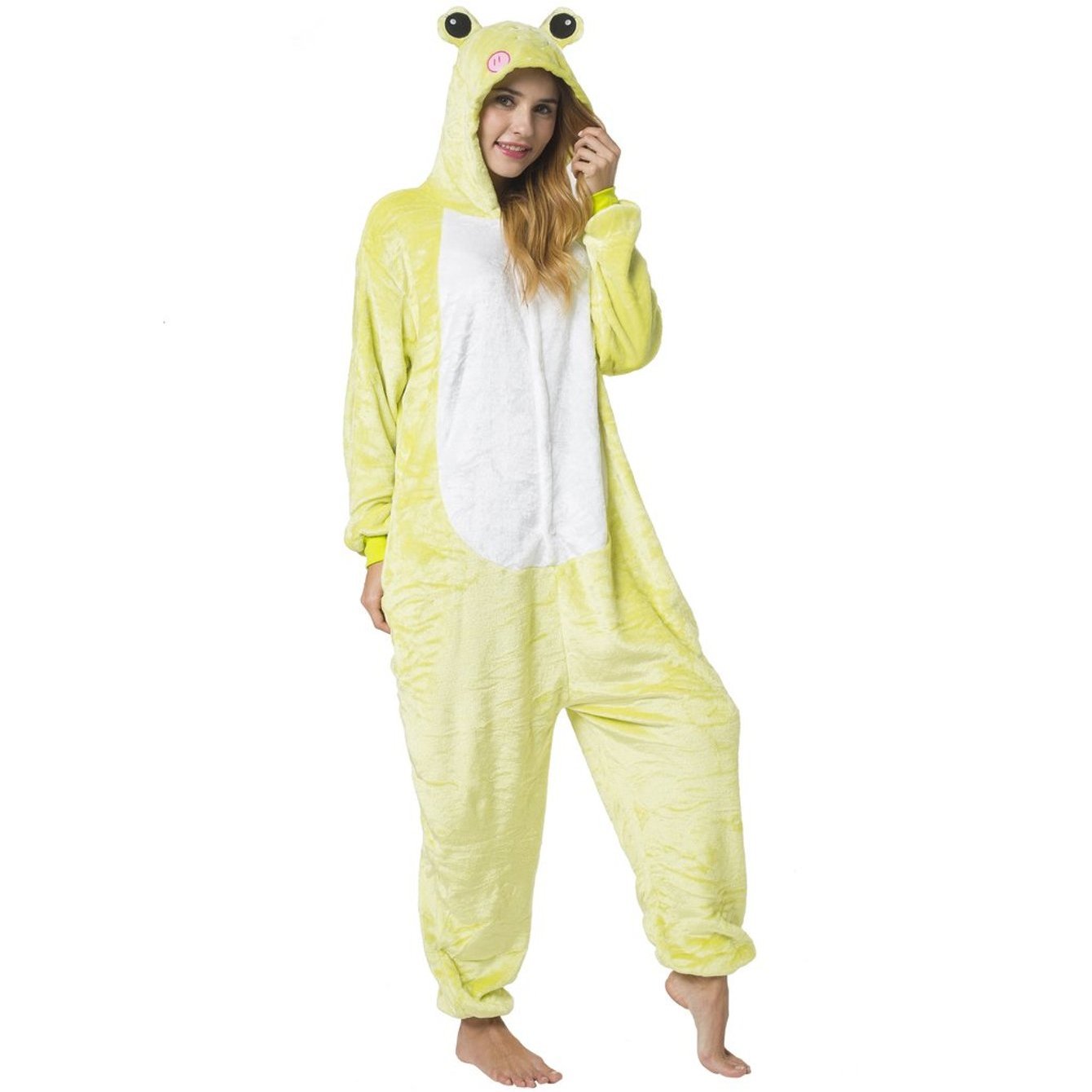 Image of Frog Costume For Women, Men, Adults, Carnival, Mardi Gras, Halloween Onesie, Full-body Jumpsuit, , Carnival Costume, Mardi Gras Costume, Animal Costumes, Plush Costumes