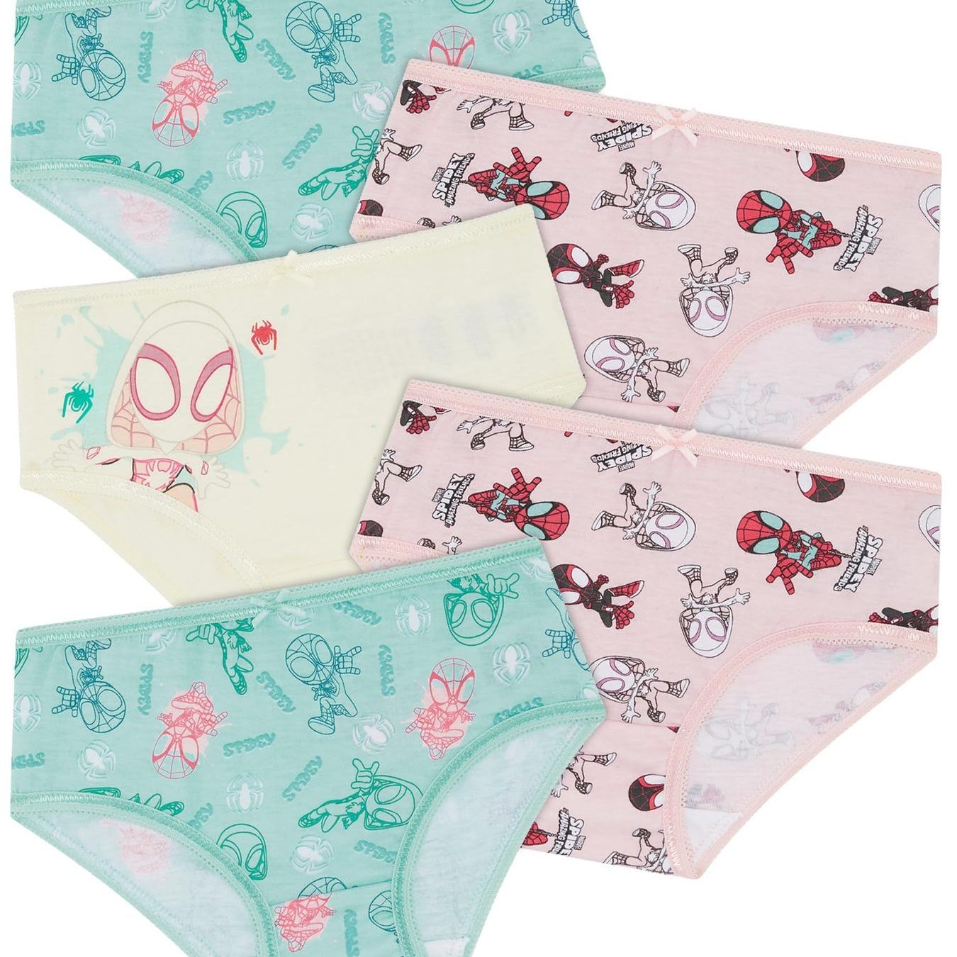 TEMU 5 Pack Girls 100% Cotton & Briefs