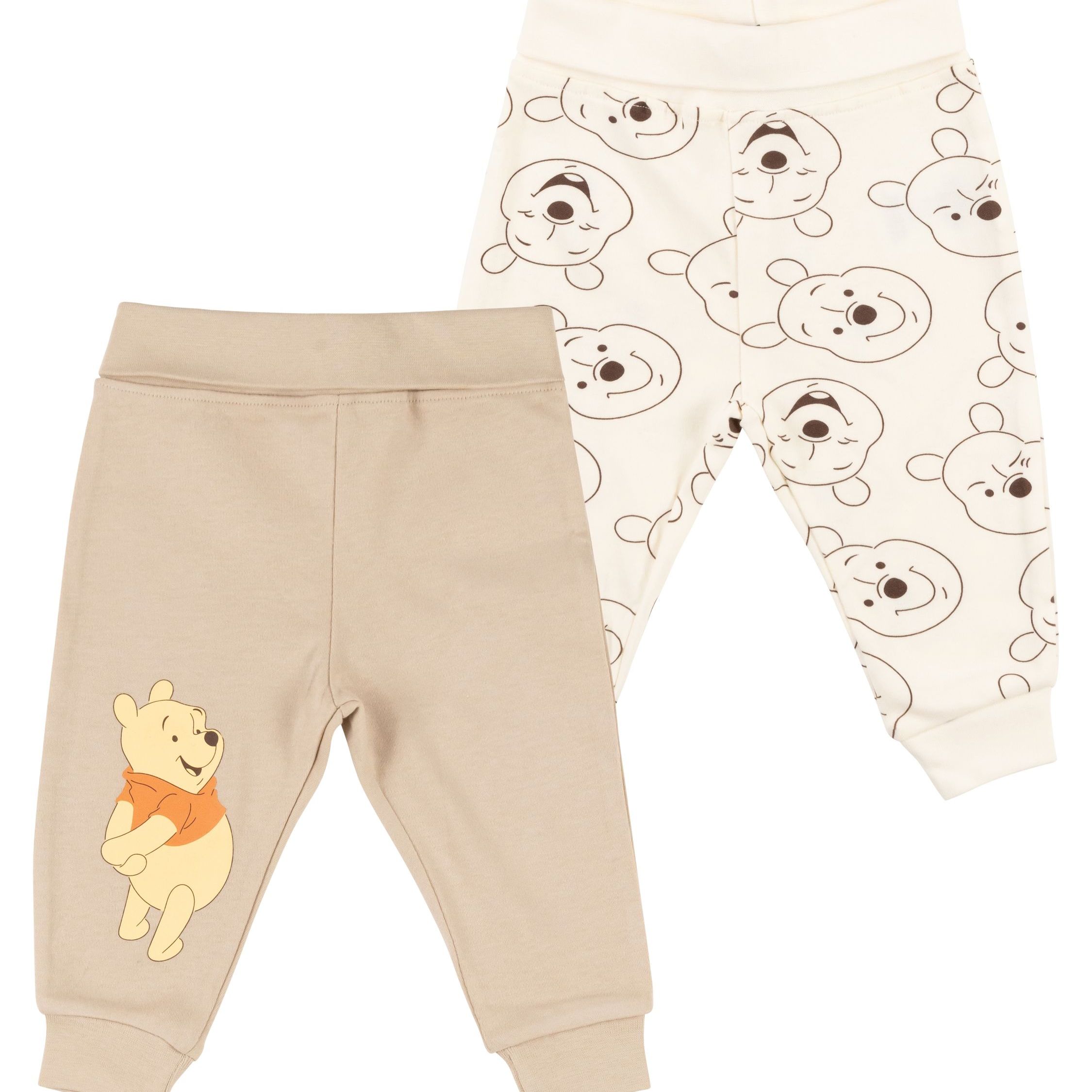 Winnie The Pooh Baby Leggings For Boys And Girls - Baby Leggings Baby Clothing Beige/brown (2-pack)