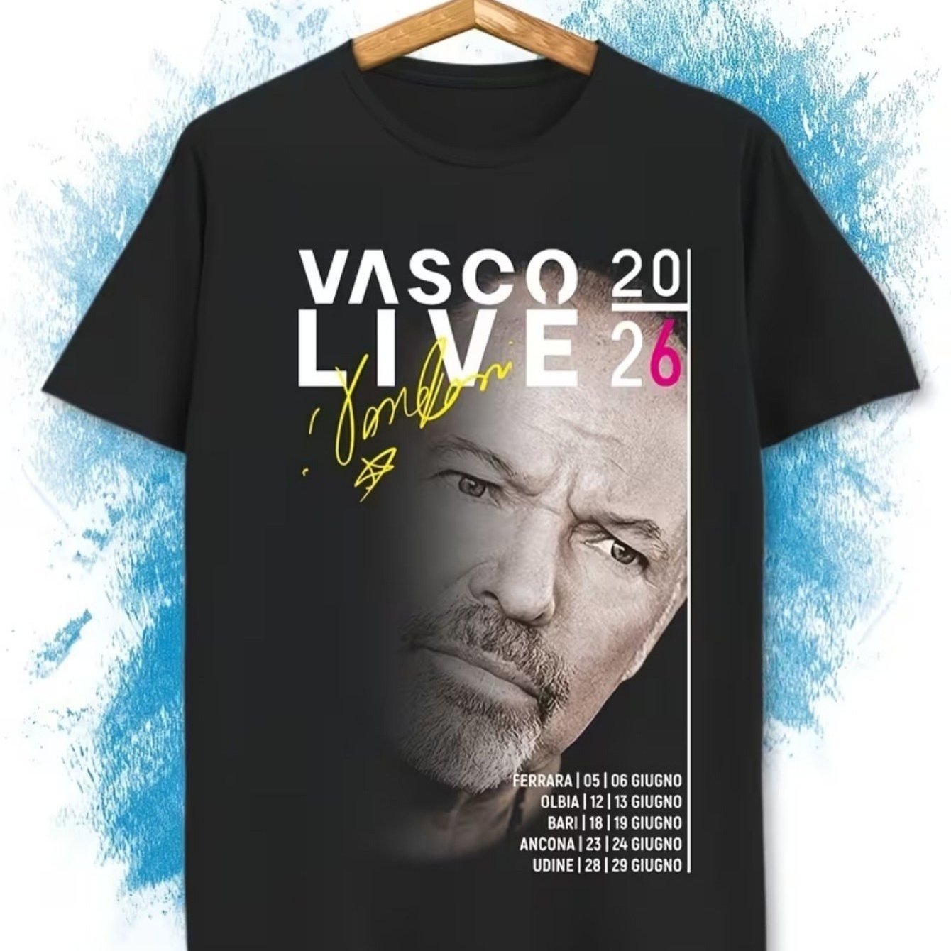 TEMU T-shirt Rossi 2026 Live , una divertente maglietta con vestibilit� classica, realizzata in tessuto premium e confortevole. Una maglietta adatta