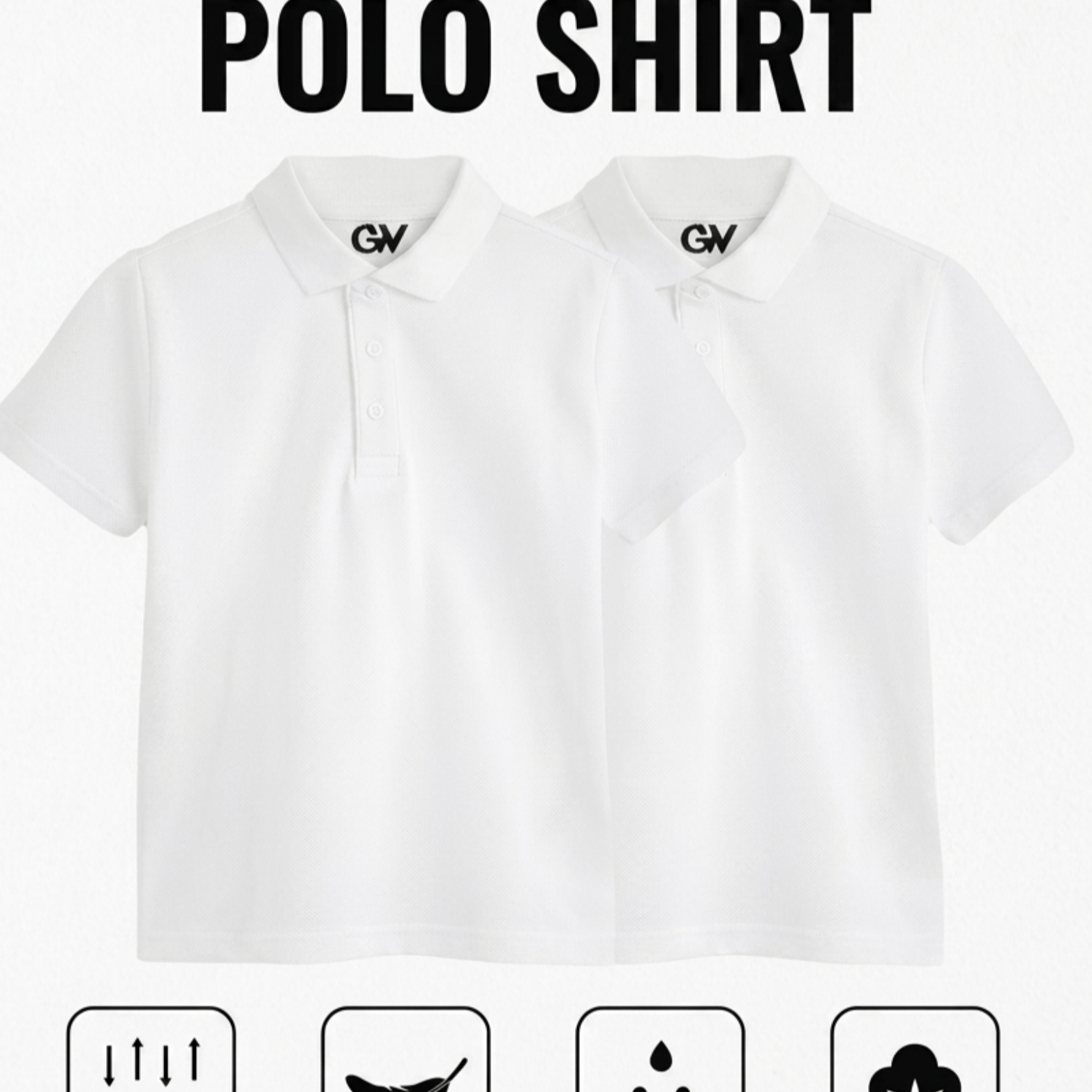 TEMU Gw Classy Outfit 2 Pack School Boys Girls Unisex Kids High Quality White Short Sleeve T-shirt Age 4-12 Years