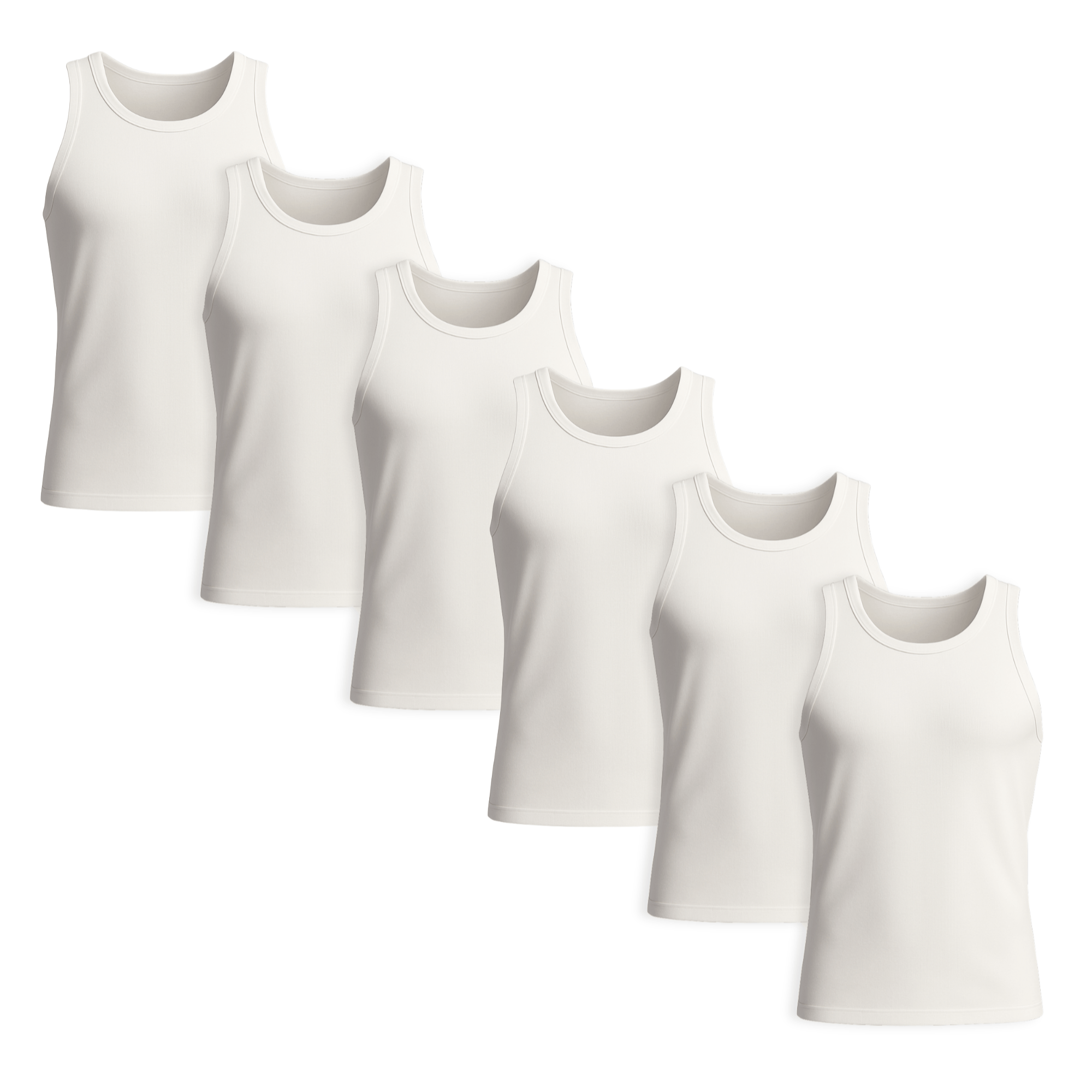 TEMU 6 Pack Mens Vest Tops - 100% Cotton Mens Vests In White - Soft & Comfortable Vests For Men, Perfect For Layering, Casual Wear Or Temperatures -