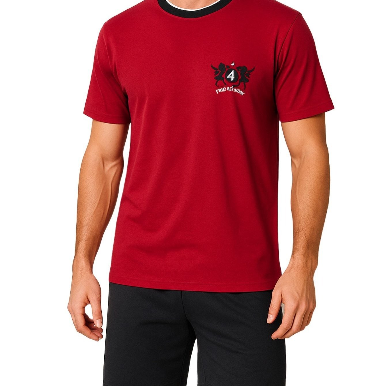 Men's Sleepwear Short Pyjama Set Summer Nightwear Short Sleeve Round Neck T-shirt 100%sleepwear