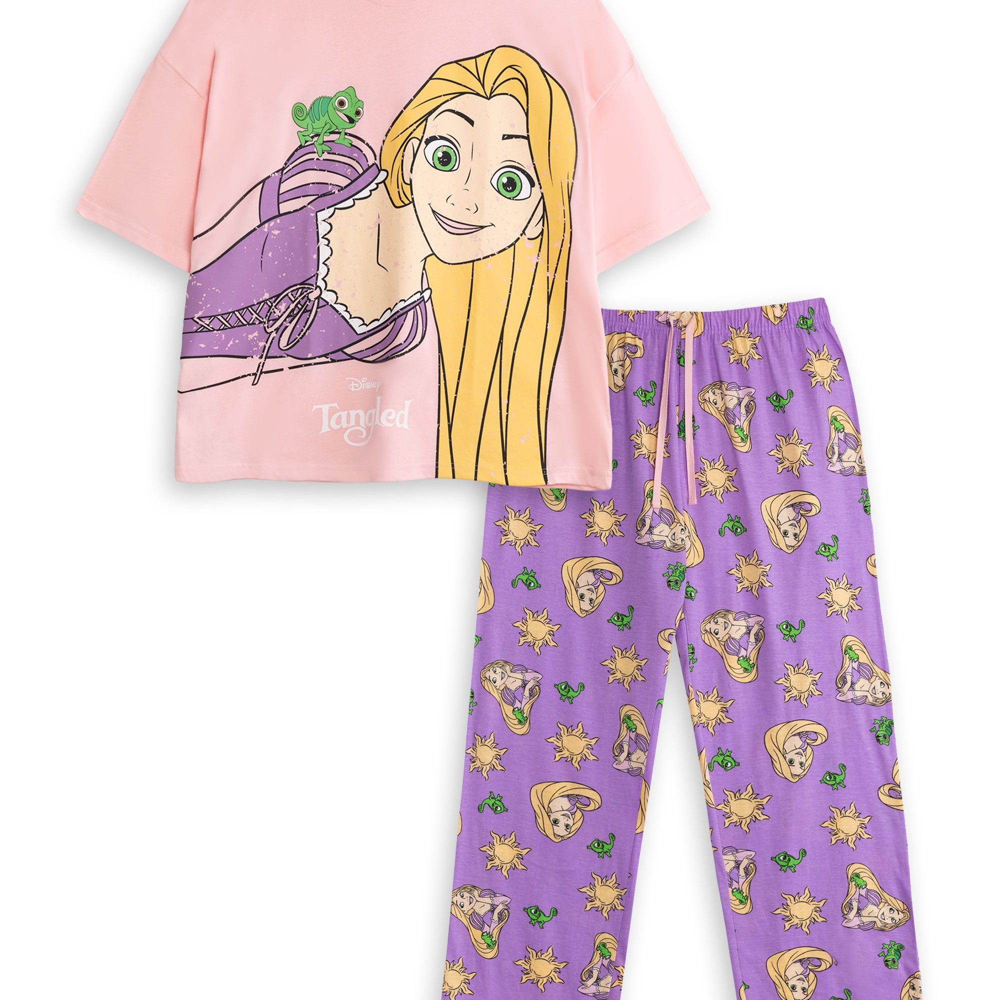 TEMU Womens Pink Short Sleeve Long Leg Pyjama Set | Sleepwear With Movie Theme Print | Comfortable Nightwear For Relaxation | Merch - Small