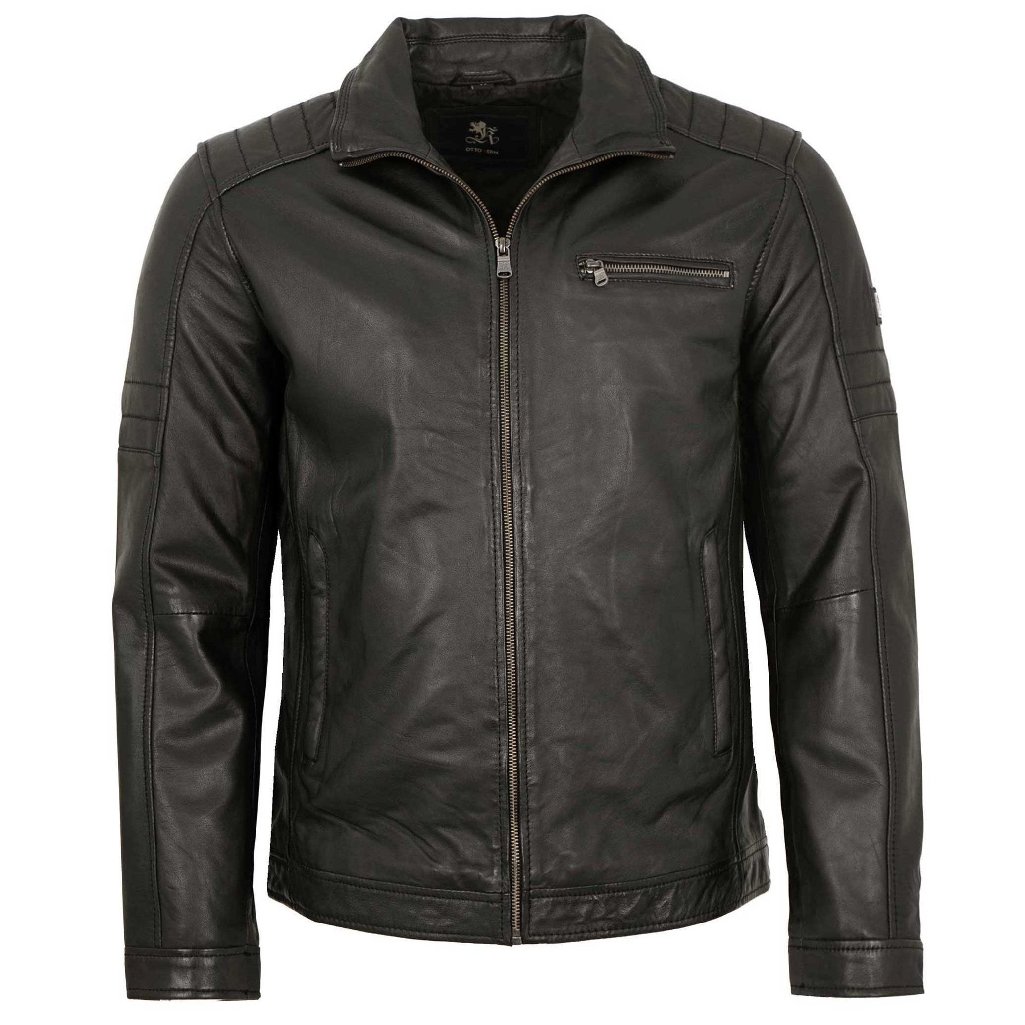 Men's Genuine Leather Jacket Lambskin Black