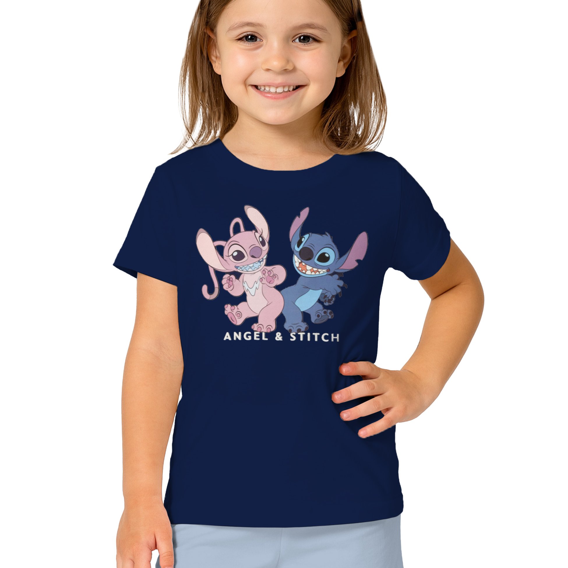 Image of & Stitch - & Stitch Pajamas For Girls - Children's Short Sleeve Pyjama Set With Pants Blue