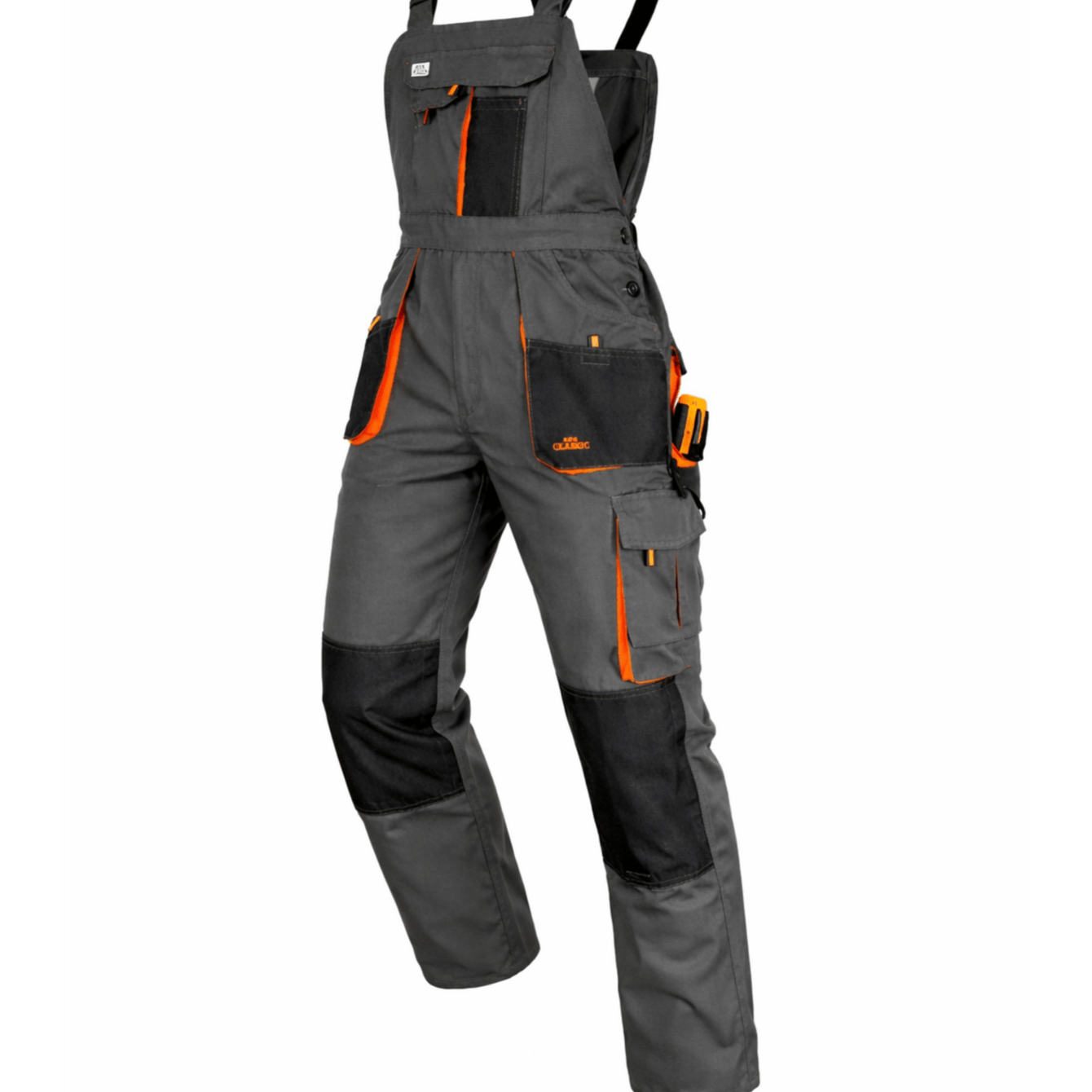 TEMU Pantaloni da lavoro CLASSIC Latzhose da Grafite 10 Tasche Tasche per ginocchia 600D 270 G/M簡 Tela Bretelle regolabili Robusti