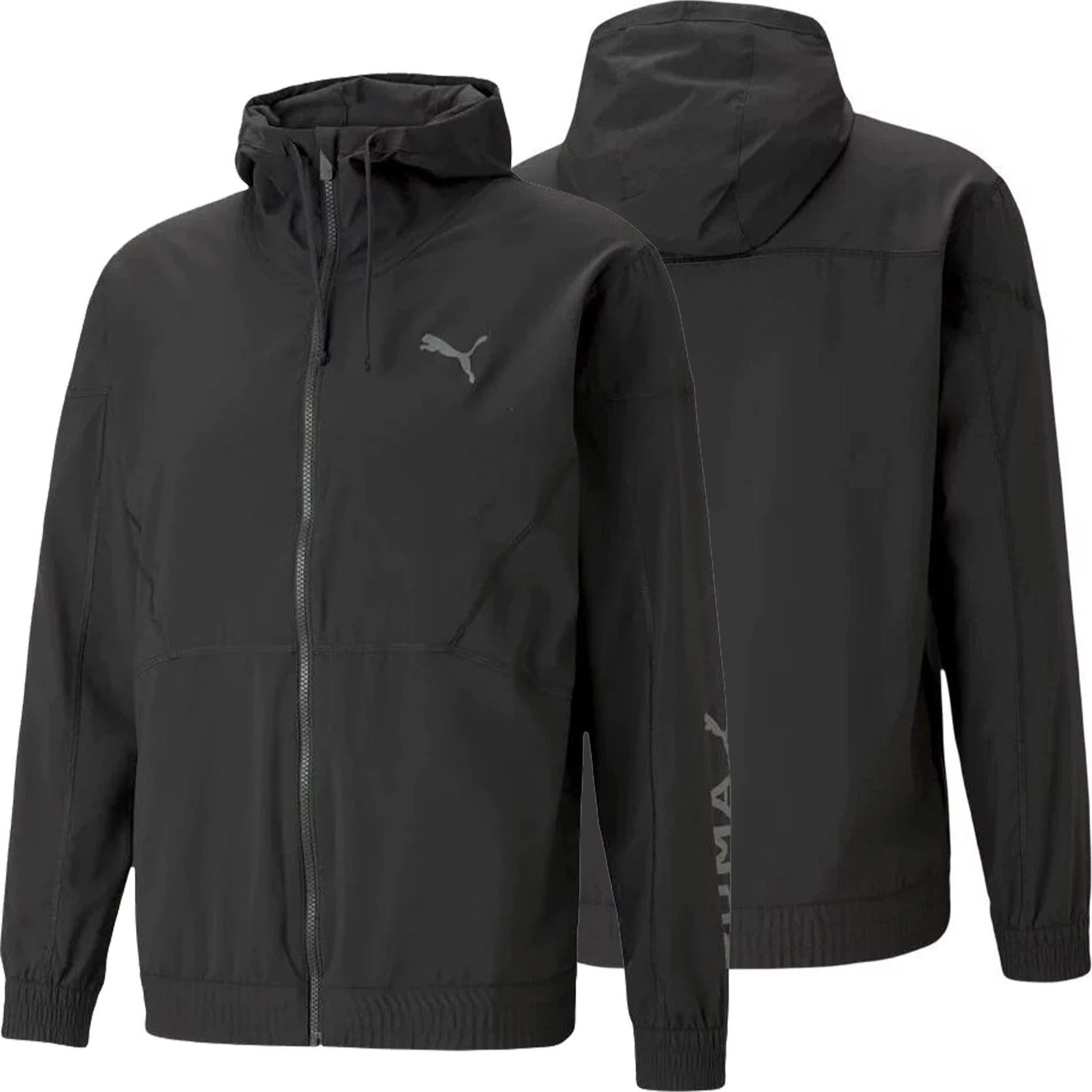 Men's Black Thin Training Jacket With A Hidden Hood Fit Woven Jacket 522128 51 Original