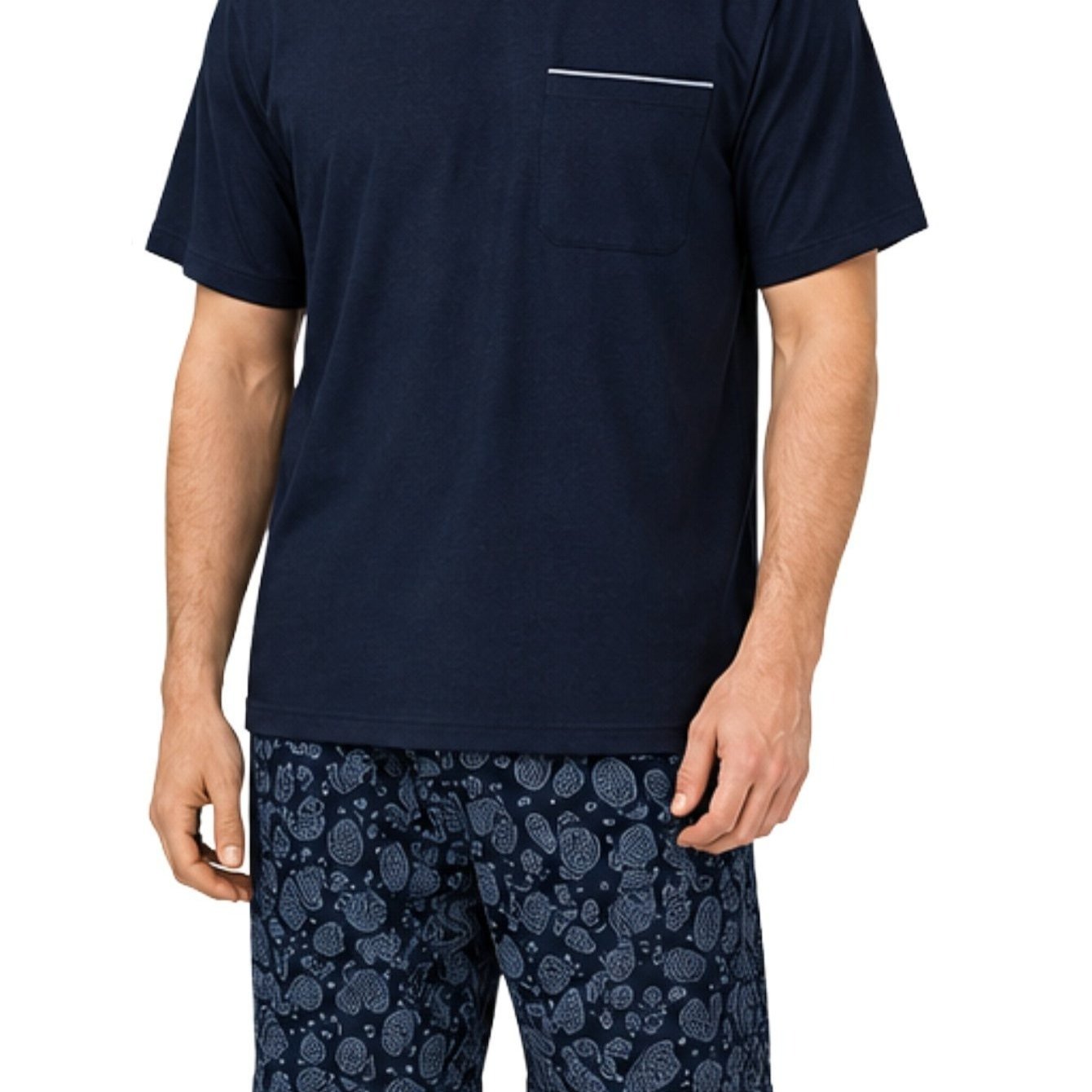 Image of Men's Short Summer Pajamas – Men's Pajamas With Short Pants And Short-sleeve Shirt – Nightwear Homewear – Sizes M To 5xl – In Plus Size
