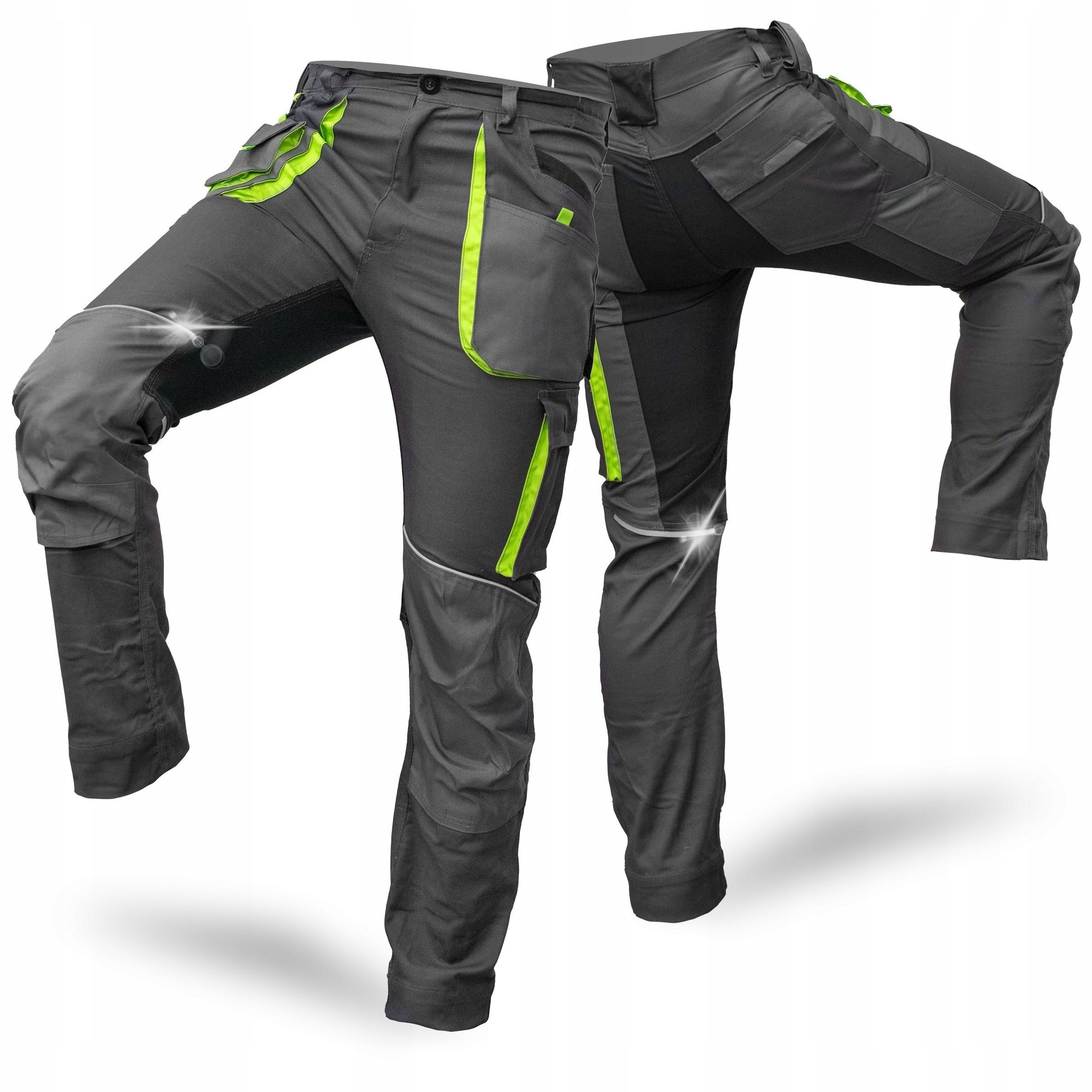 Image of Elastic Work Pants Stretch Slim Men' Pants 260g Stretch With Knee Pad Pockets, Assembly Pants
