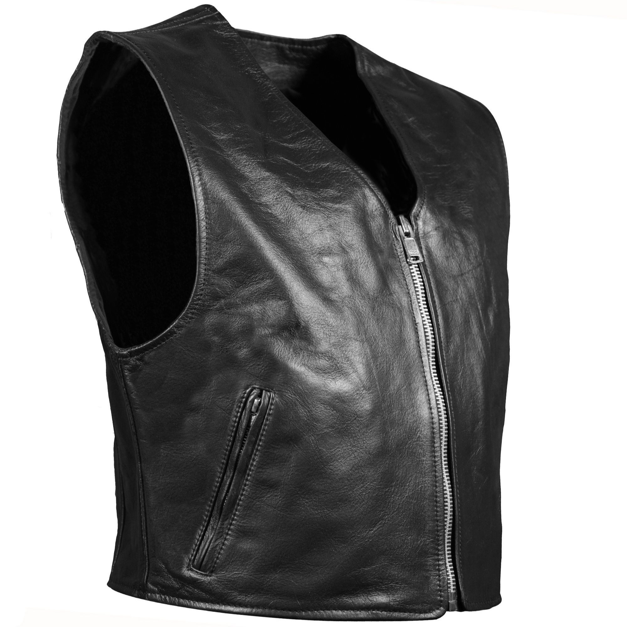 Paulgos Leather Vest Biker Vest Chopper Vest 100% Genuine Leather - Bw12