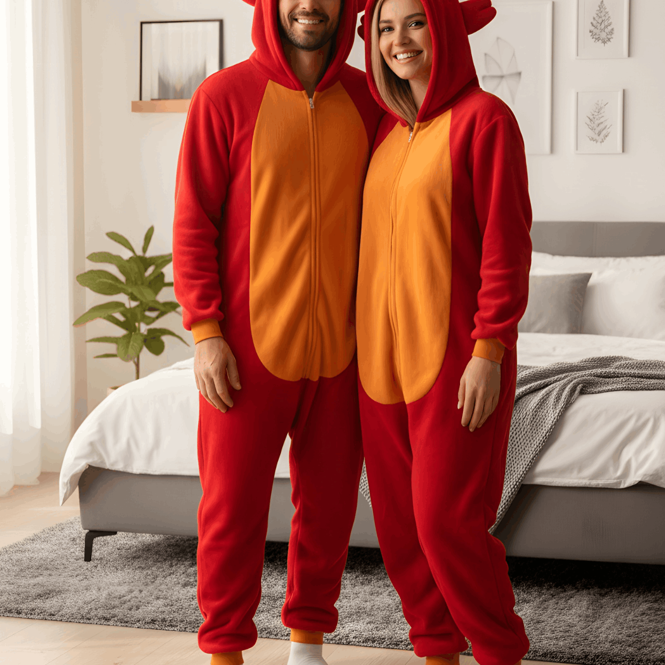 Image of Plus-size Pajama Costume Cosplay Foxy With Hood And Pockets For Nerd Hunters, 100% Polyester, Autumn And Winter, Casual, Party And Everyday Wear, S - Xxl (145 - 195 Cm)