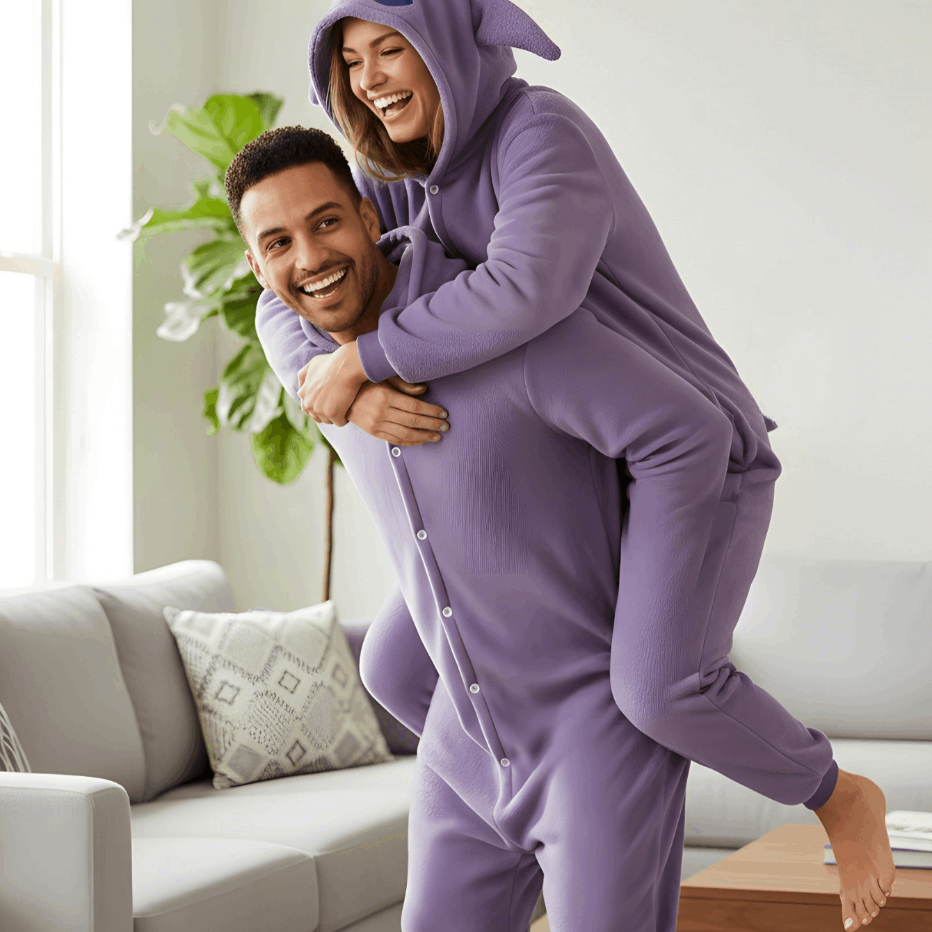 Image of Plush Pajama Cosplay Costume With Hood And Pockets, Nerd Hunters, 100% Polyester, Autumn And Winter, Casual, Party, And Everyday Wear, S - Xxl (145 - 195 Cm)