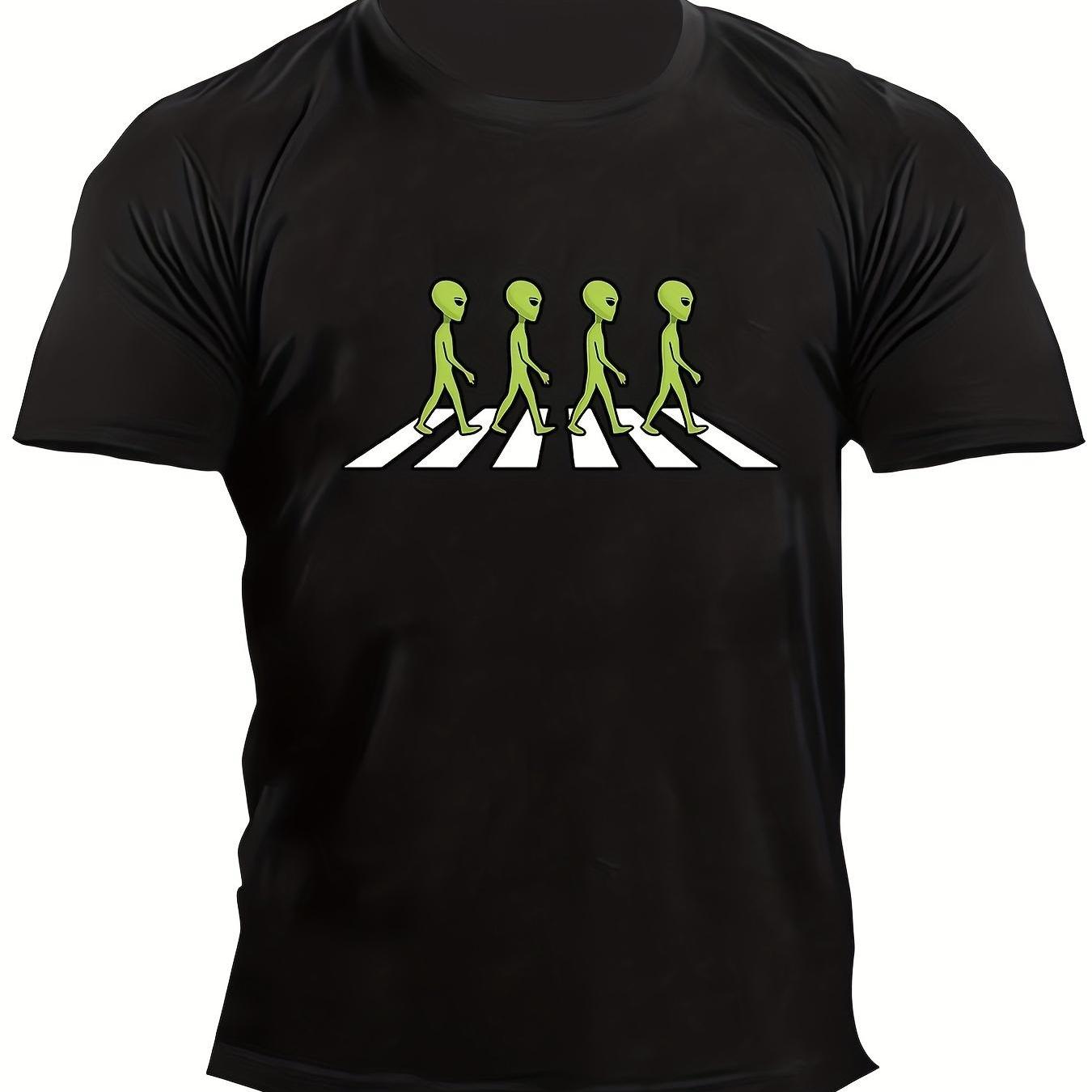 TEMU Camiseta de de moda para hombre, camisa casual de manga corta disponible en negro, , y de ajuste holgado en tallas grandes, talla grande