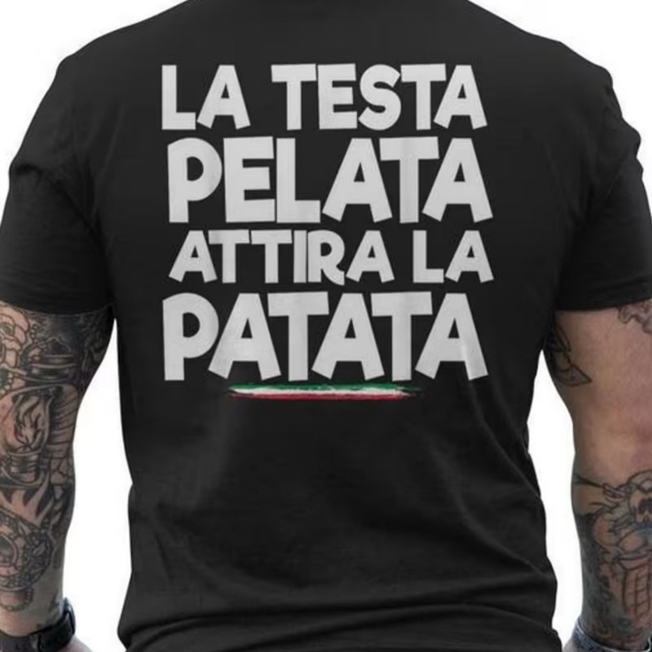 TEMU Maglietta Divertente con Italiana - "Testa Pi羅 Pi羅 Attrae " Stampa Sul Retro - 100% Cotone T-Shirt Casual con Design Bandiera Italiana - Regalo