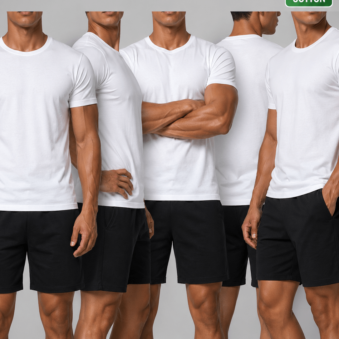 TEMU Magliette Cotone Confezione 5 Pezzi, T Shirt Corta , Set 5 Maglietta Cotone , Maglie Casual Lavabile Lavatrice