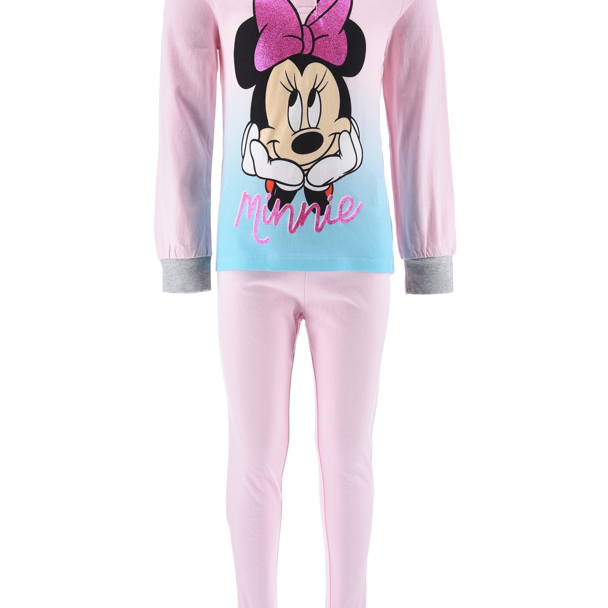 Image of Mouse Children's Girl Pajamas Long Sleeve Shirt + Sleep Pants 2pcs Set