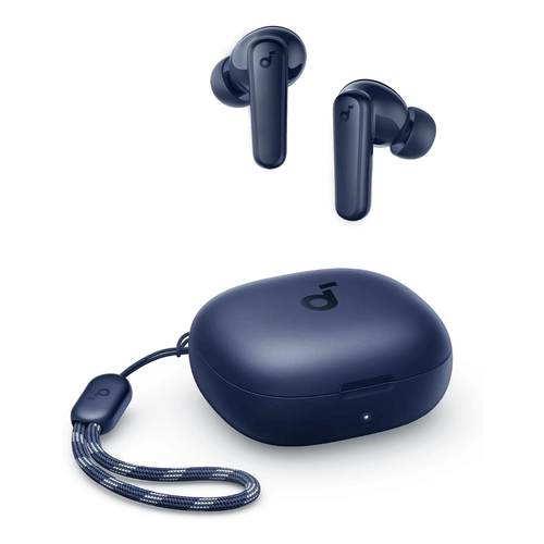 by r50i true wireless earbuds 10mm drivers with big bluetooth 5 3 30h long playtime water resistant 2 mics for ai clear calls 22 eqs customization via app blue