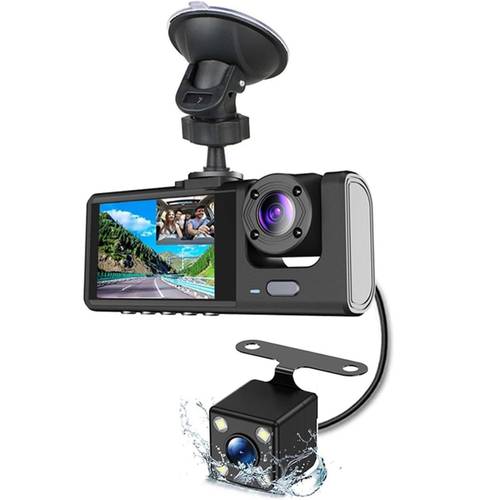 serreha 3 channel 1080p hd in car recorder rear view lcd screen lcd display