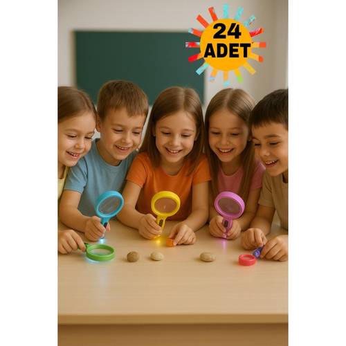 24pcs plastic led compass magnifying glass notebook gift birthday gift toy