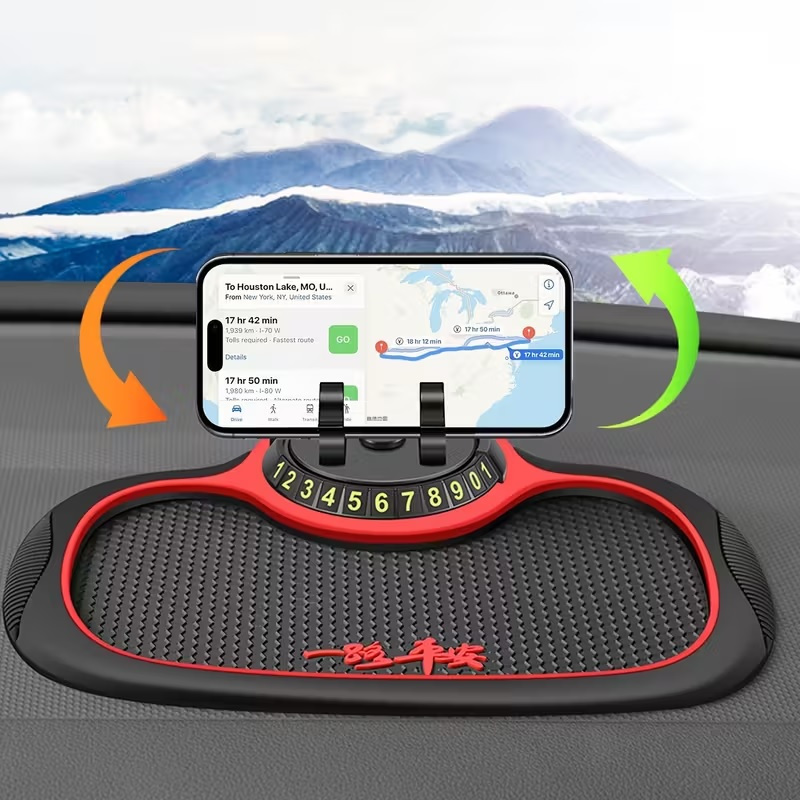 üçü bir   araç aksesuar matı - dönebilen telefon tutucu,numara gösregresi depolama matı, kaymaz, dayanıklı ve temizlemesi   - güvenli sürüş ve düzenleme için mükemmel