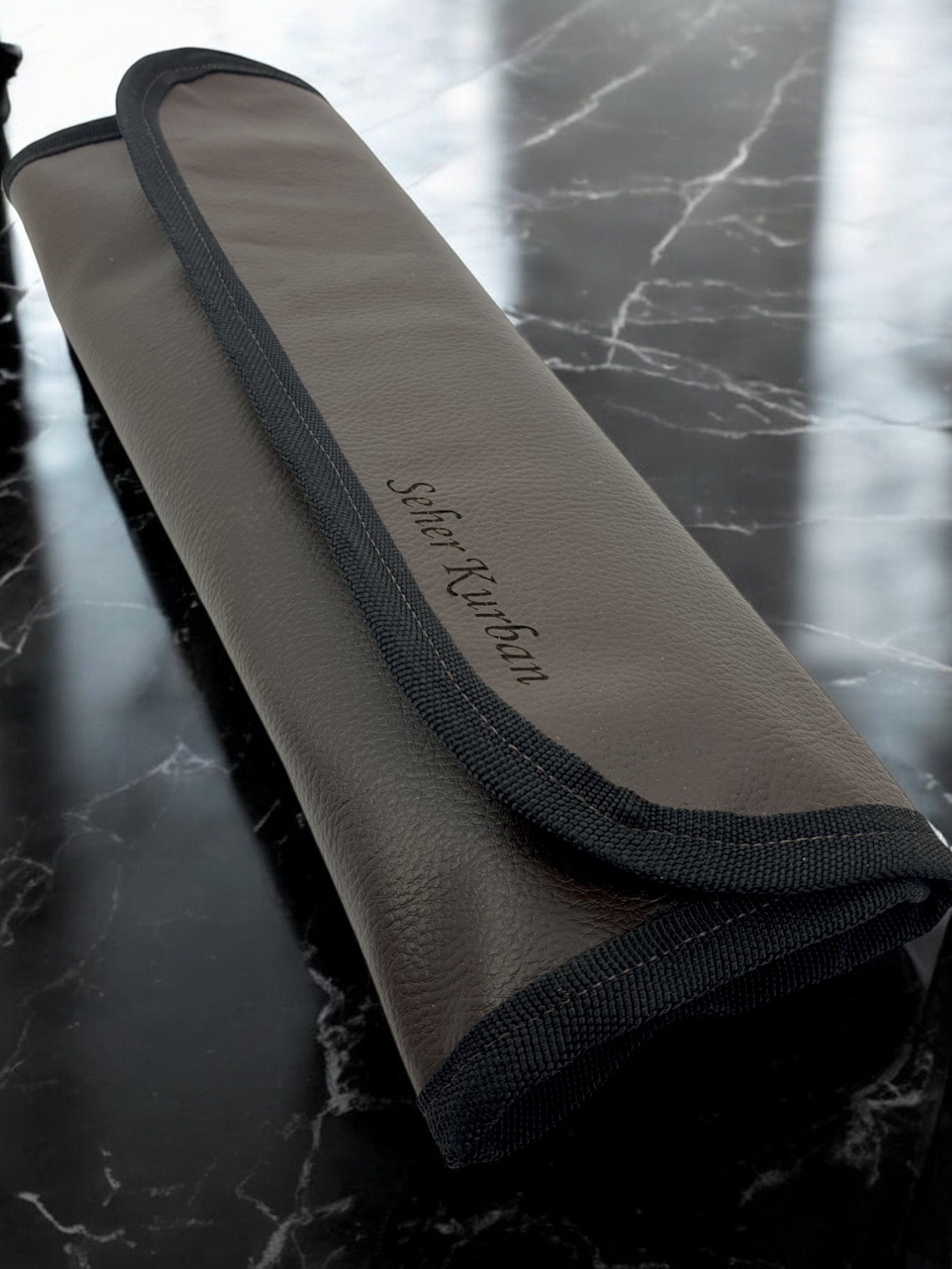 SürLaz İsme Özel Deri Çantalı 3 Parça Bıçak 1 Parça Deri Çanta Mutfak Şef Bıçak Seti